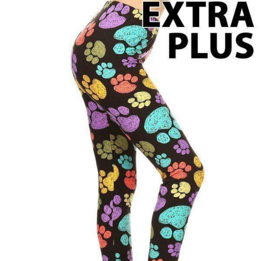 Queen/EP Colorful Paw Print Leggings